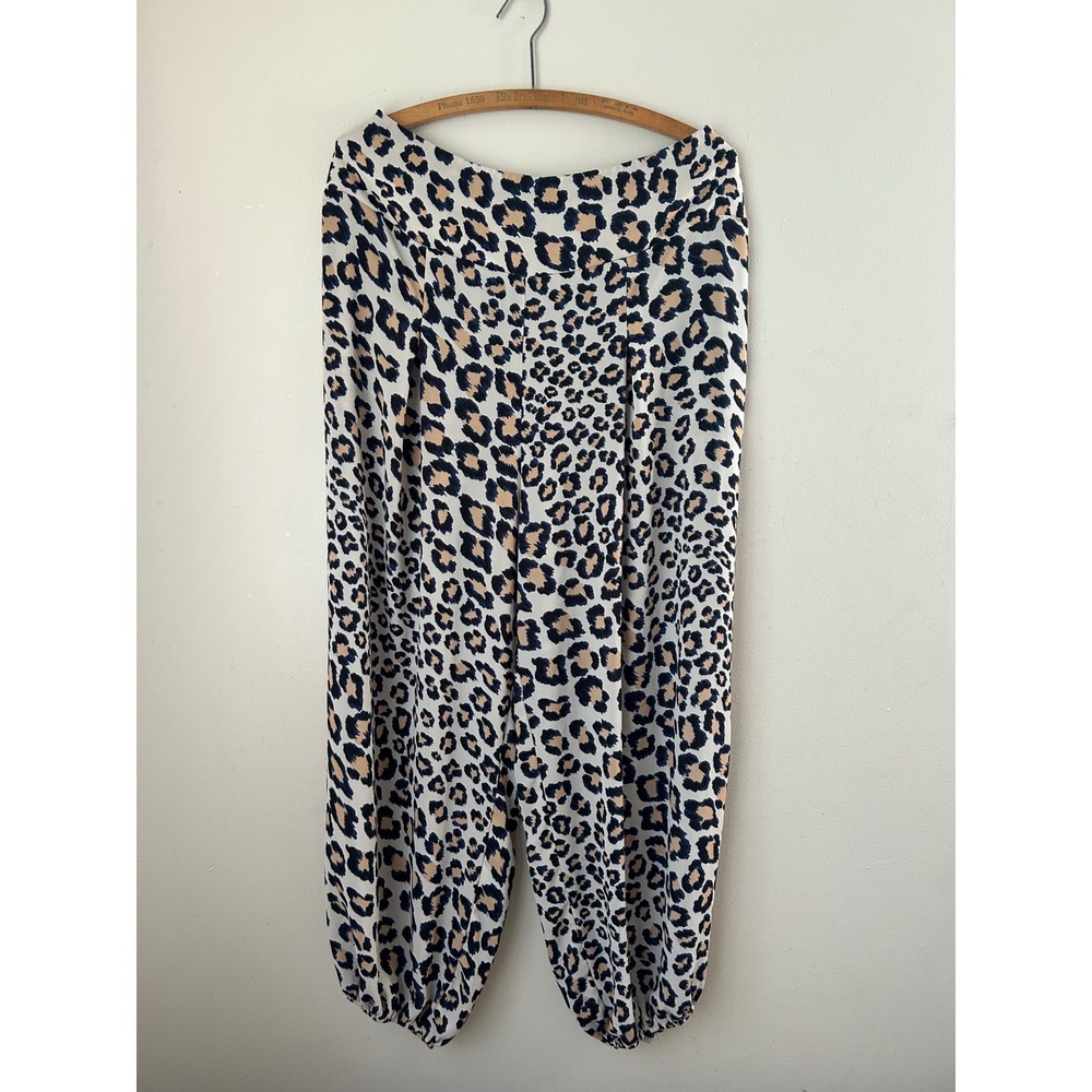 Leopard Print Harem‎ Pants Smocked Waist Boho Chic Lounge Victoria's Secret Boho
